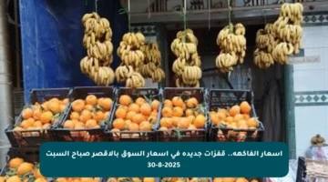 أسعار الفاكهة.. قفزات جديدة في أسعار السوق بالأقصر صباح السبت 30-8-2025